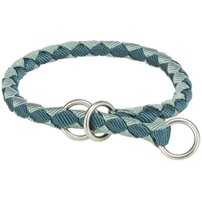 CAVO Rundhalsband halbgeschnallt, petroleum/salbeigrün S: 30-36 cm / o12 mm